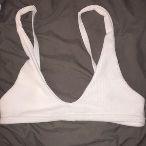 White waffle textured bikini top sz:l